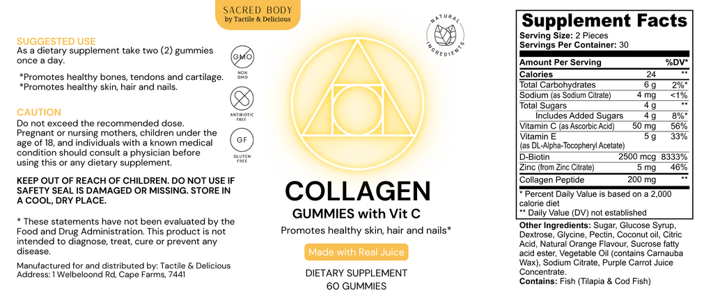 Sacred Body Vit C Collagen Gummies