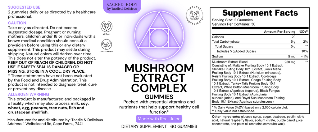 Sacred Body Mushroom Extract Complex
