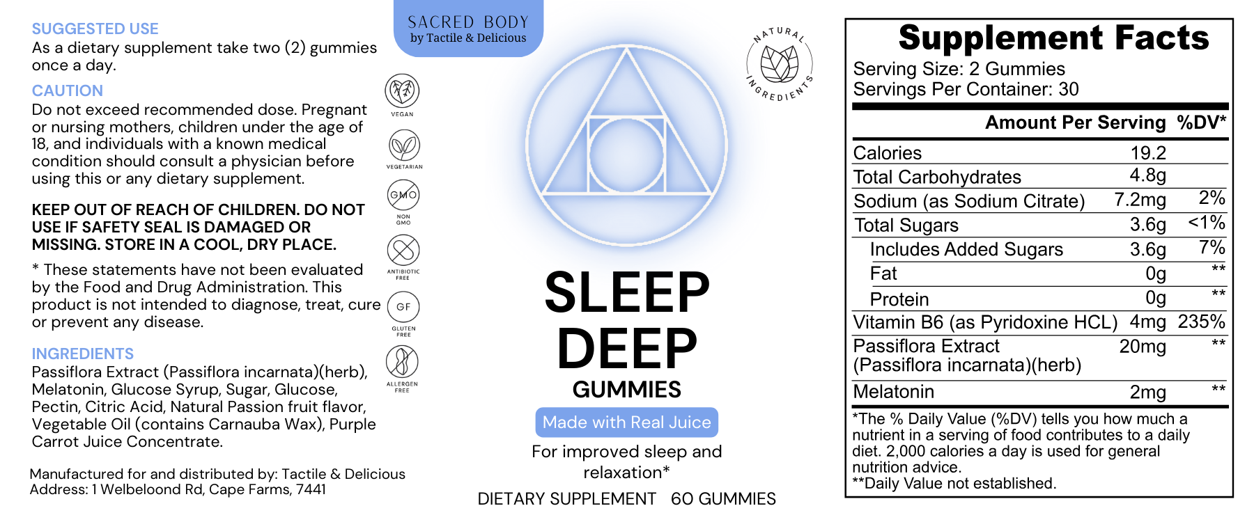 Sacred Body Sleep Deep Gummies