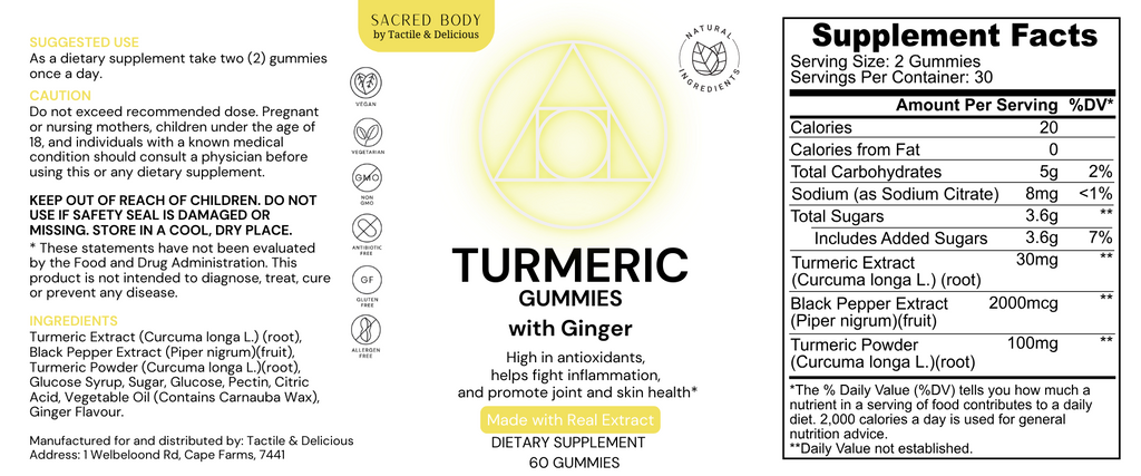 Sacred Body Tumeric Gummies with Ginger